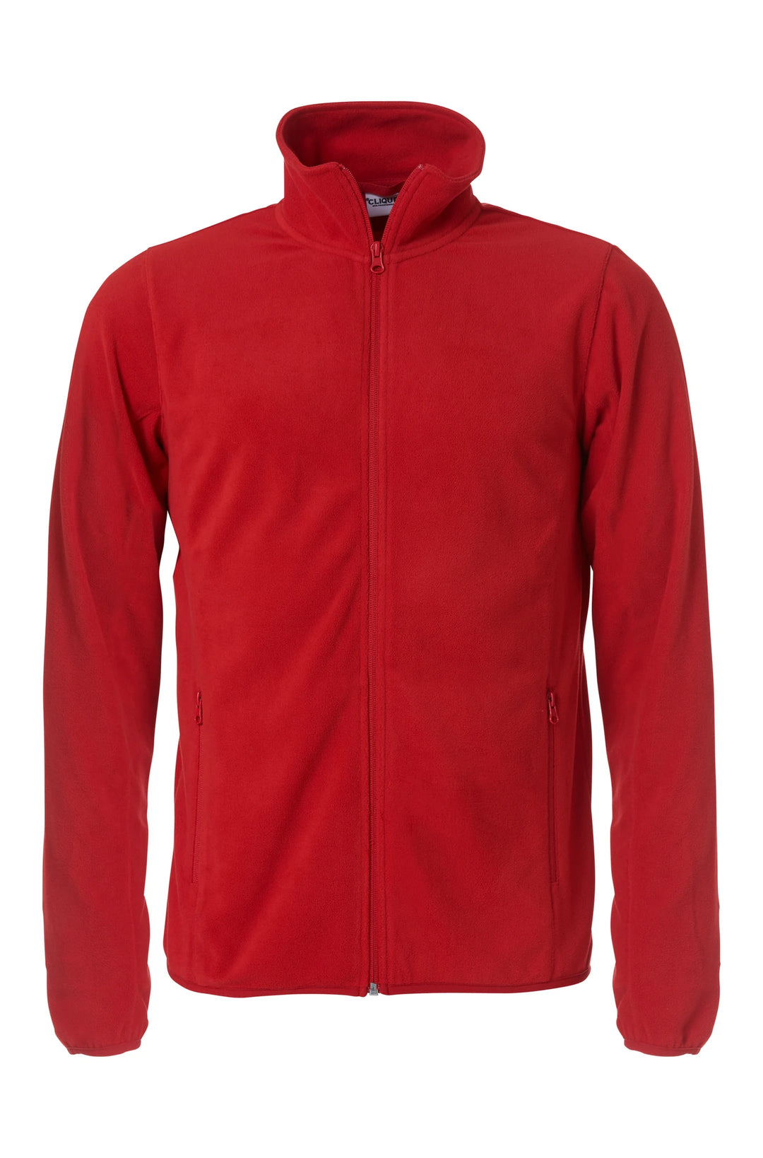 Rote Herren oder Unisex Fleecejacke mit Stehkragen und Reissverschluss seintentaschen. 60°C waschbar