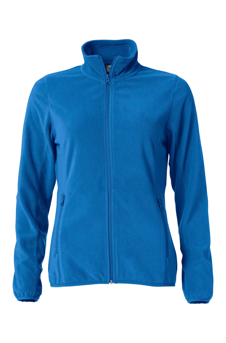 Royalblaue Fleecejacke mit Stehkragen und zwei Reissverschluss Seitentaschen