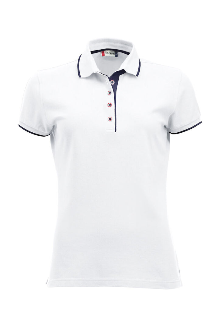 Weisses Poloshirt mit Paspel