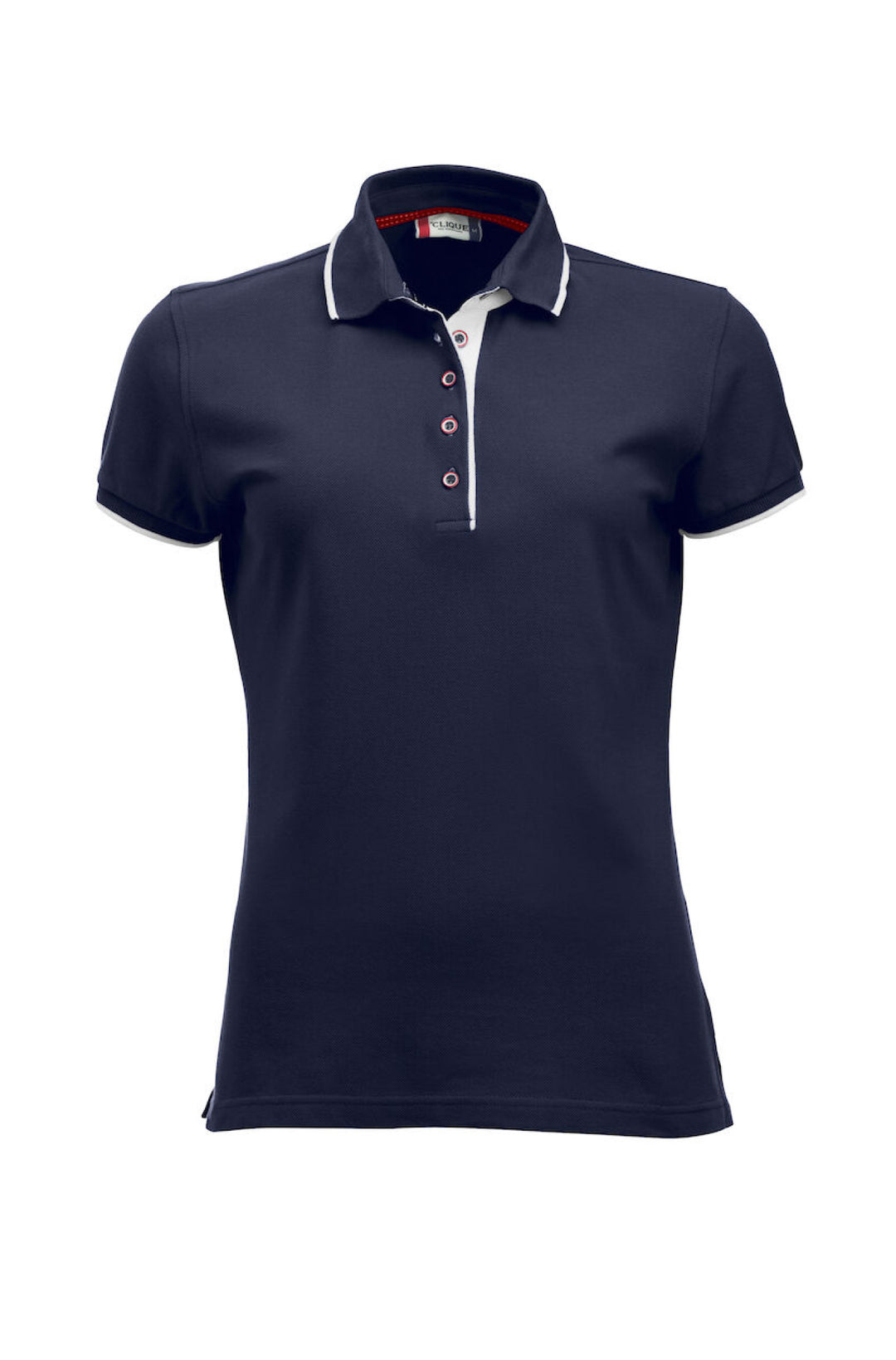 Dunkelblaues Poloshirt mit weisser Paspel
