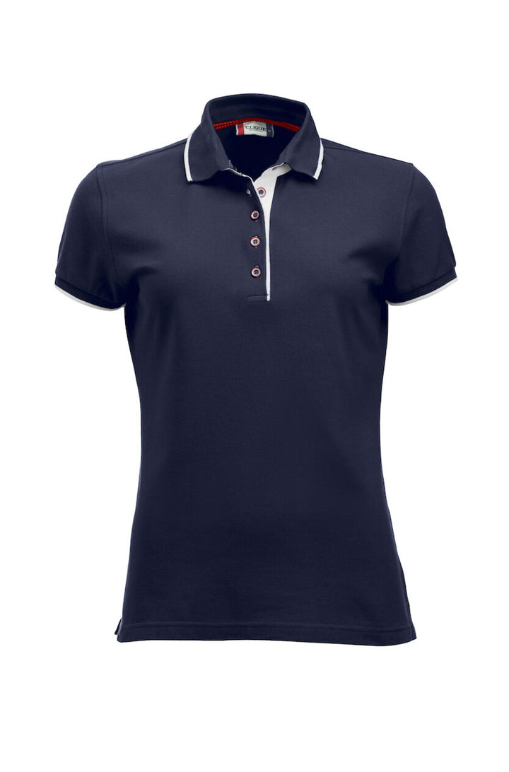 Dunkelblaues Poloshirt mit weisser Paspel