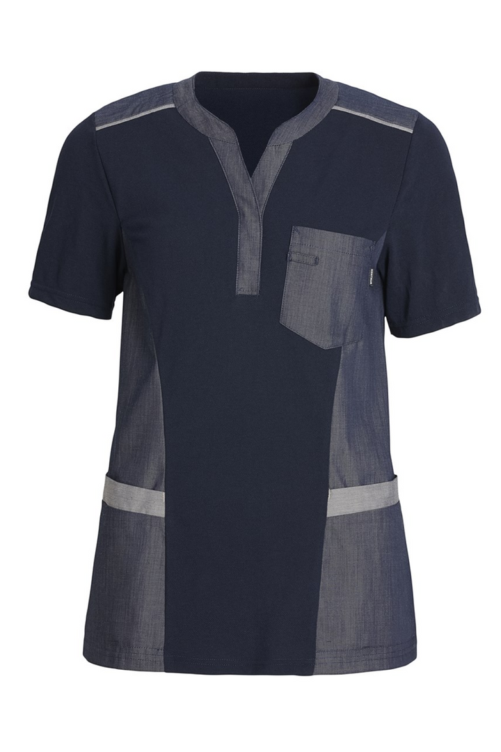 Damen Pique Shirt mit V-Ausschnitt