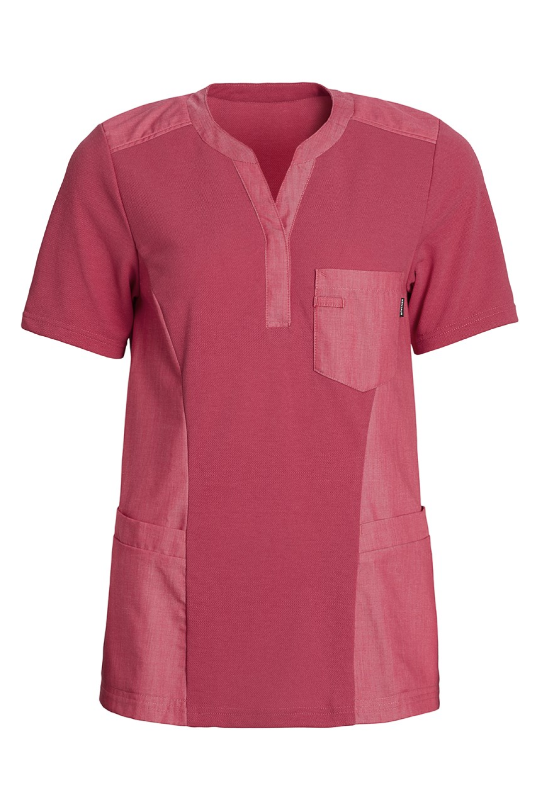 Damen Pique Shirt mit V-Ausschnitt raspberry