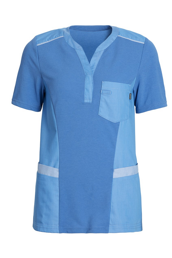 Damen Pique Shirt mit V-Ausschnitt