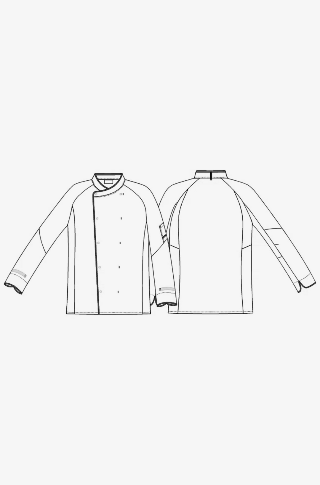 Kochjacke mit schwarzem Piping