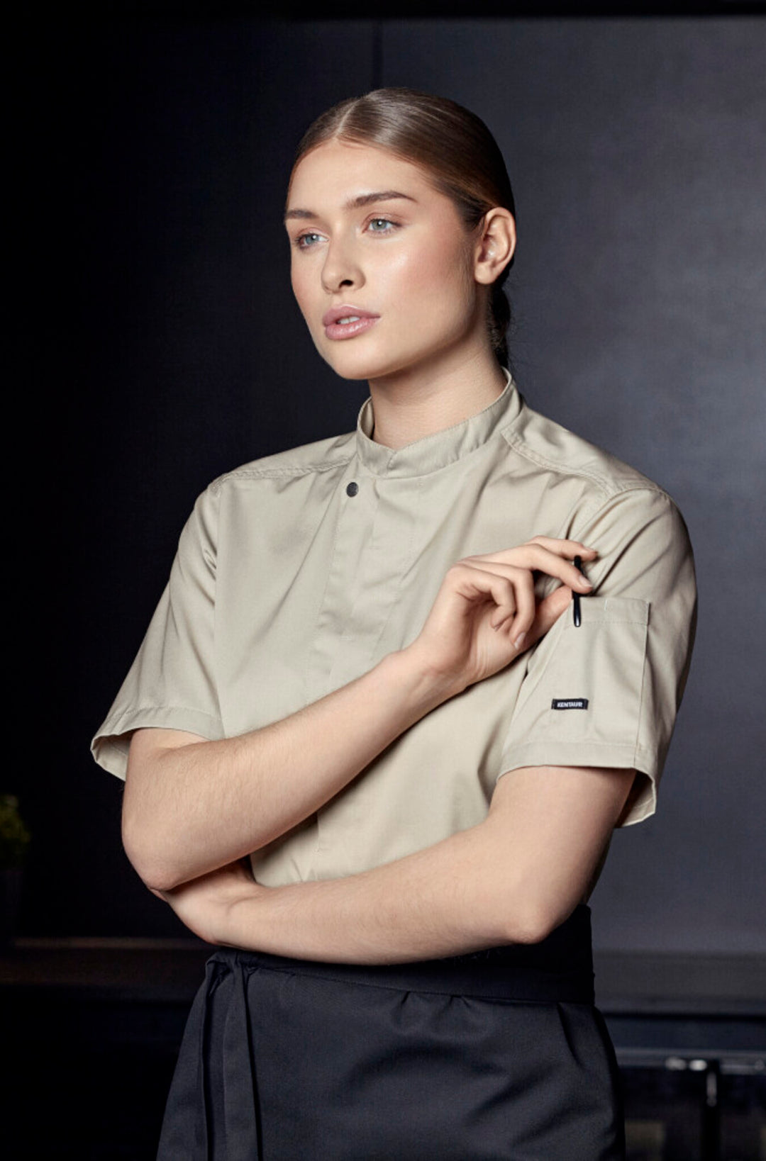 Koch-/Servicejacke Kurzarm Sand