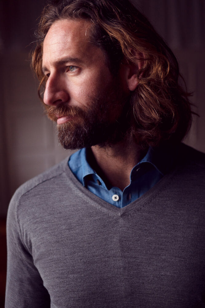 Strickpullover V-Neck Merino für Herren
