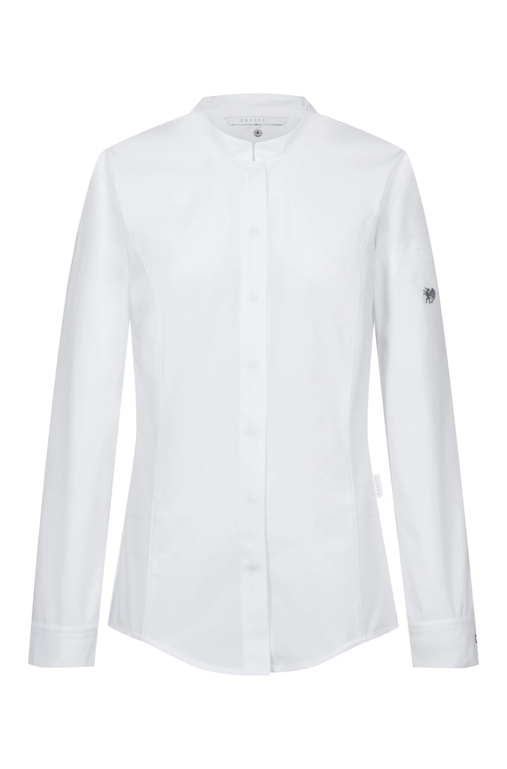 Damen Kochhemd mit Jerseyeinsatz