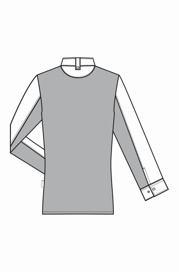 Damen Kochhemd mit Jerseyeinsatz