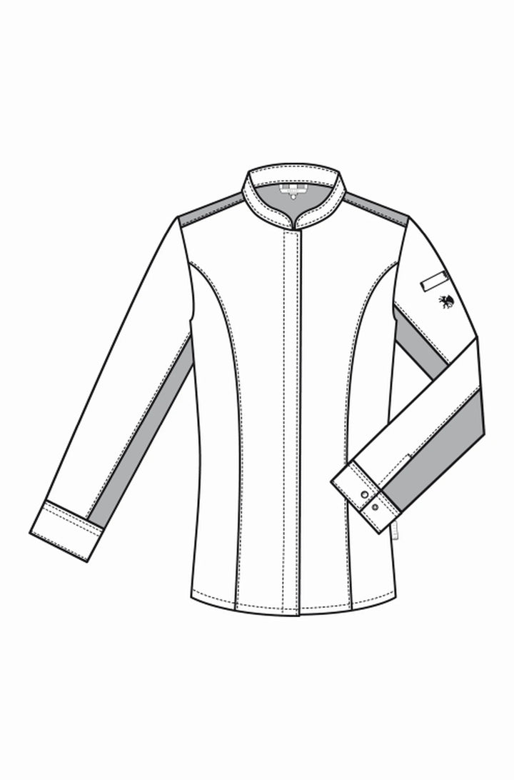 Damen Kochhemd mit Jerseyeinsatz