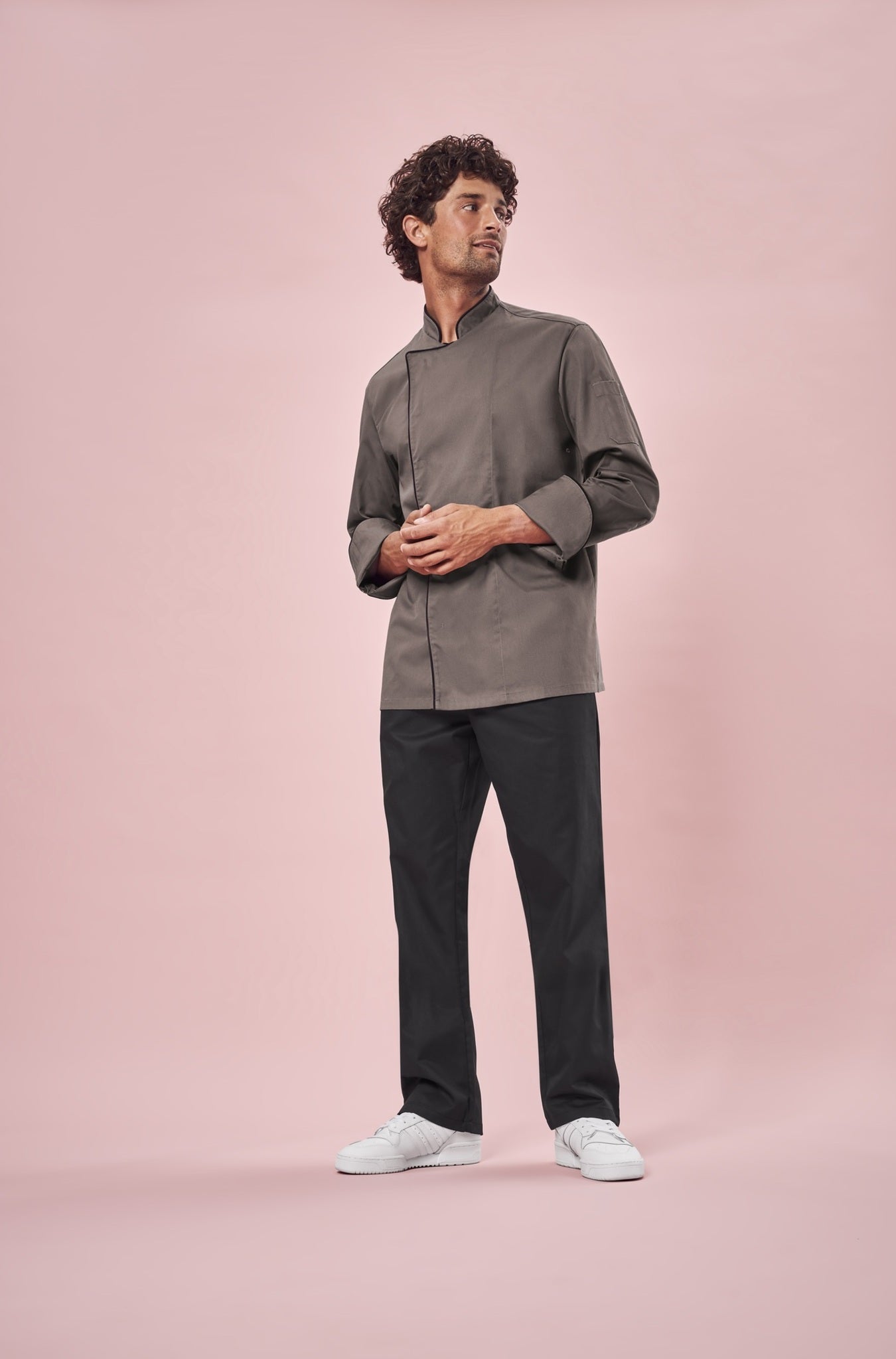 Kochjacke mit Paspelierung