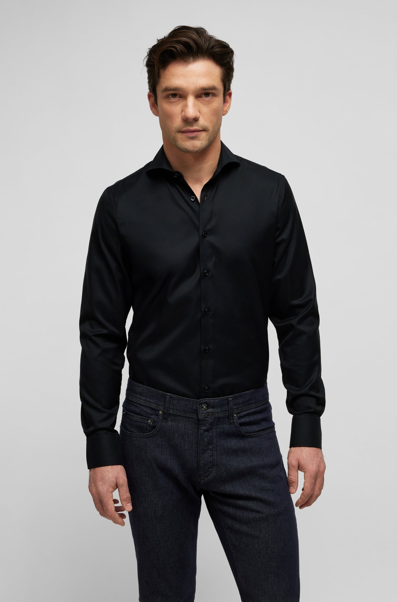 Herren-Hemd Haifisch Kragen Modern Fit