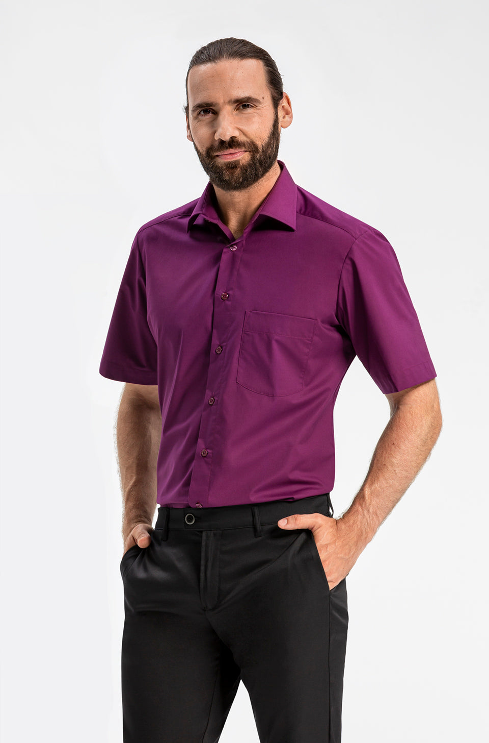 Farben von Herrenhemd Regular Fit Kurzarm