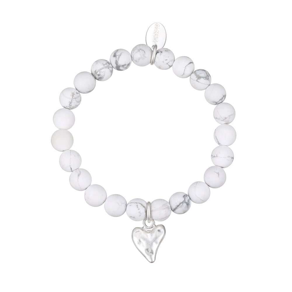 Armband mit echtem rotem picasso Jaspis und Herzanhänger