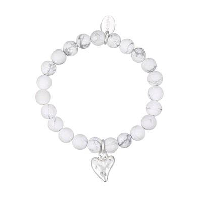 Armband mit echtem rotem picasso Jaspis und Herzanhänger