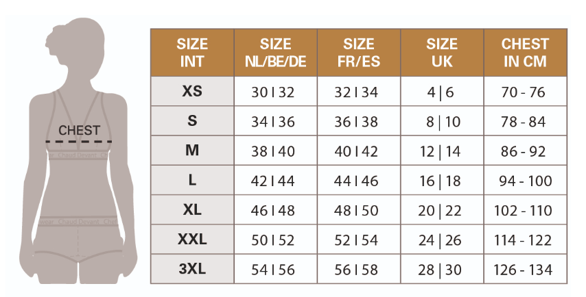 Masstabelle Damenbluse UFX