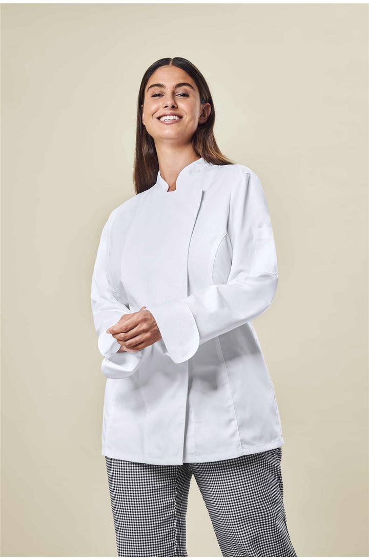 Damen Kochjacke mit verdeckten Druckknöpfen