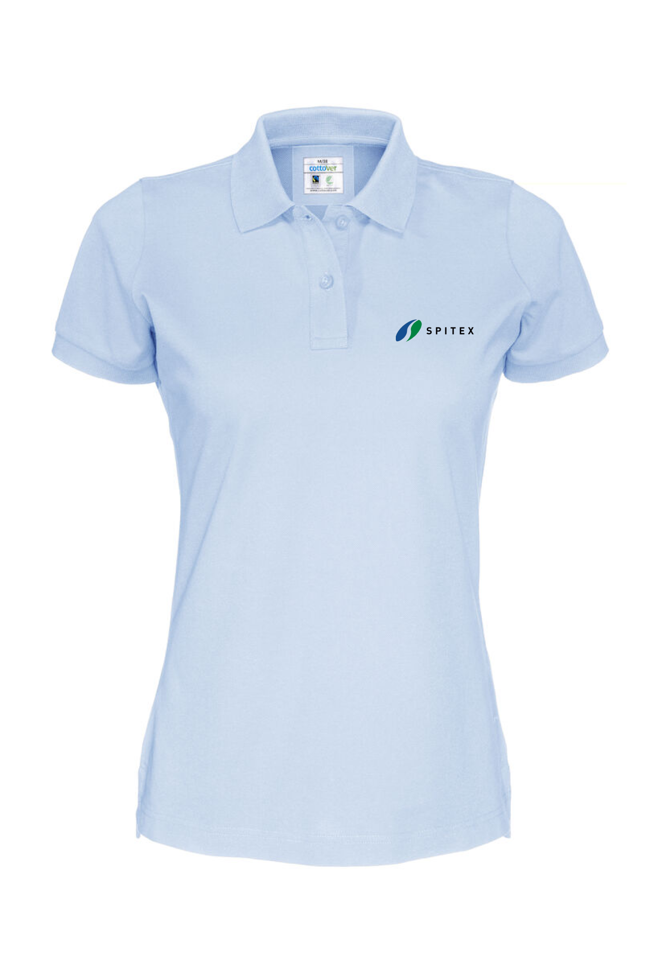 Stickerei "Spitex" Logo auf helles Poloshirt