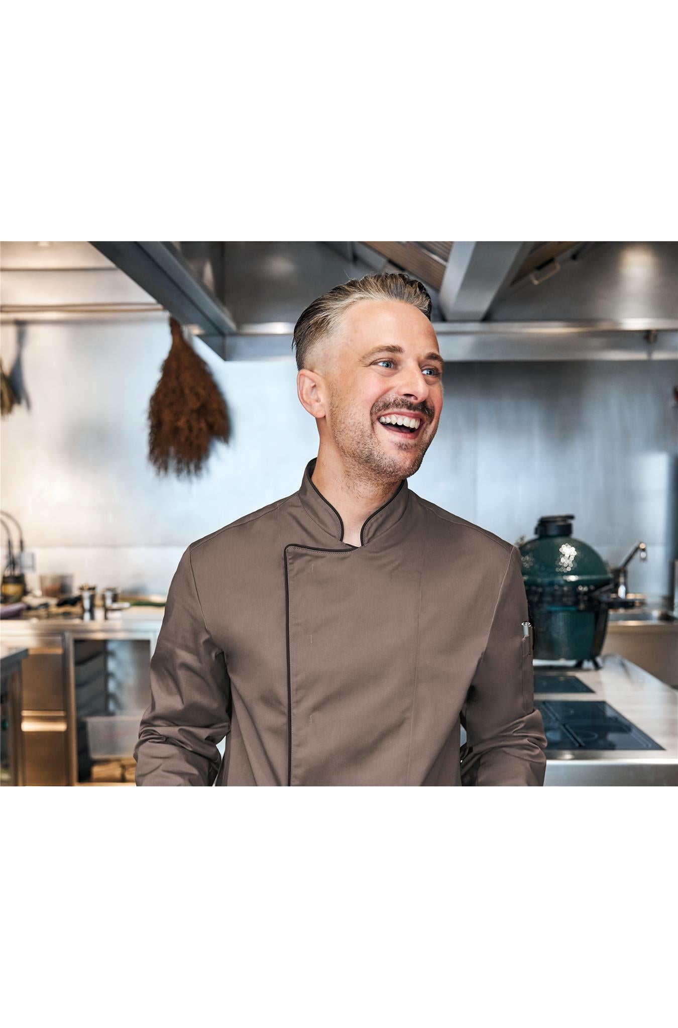 Kochjacke mit Paspelierung