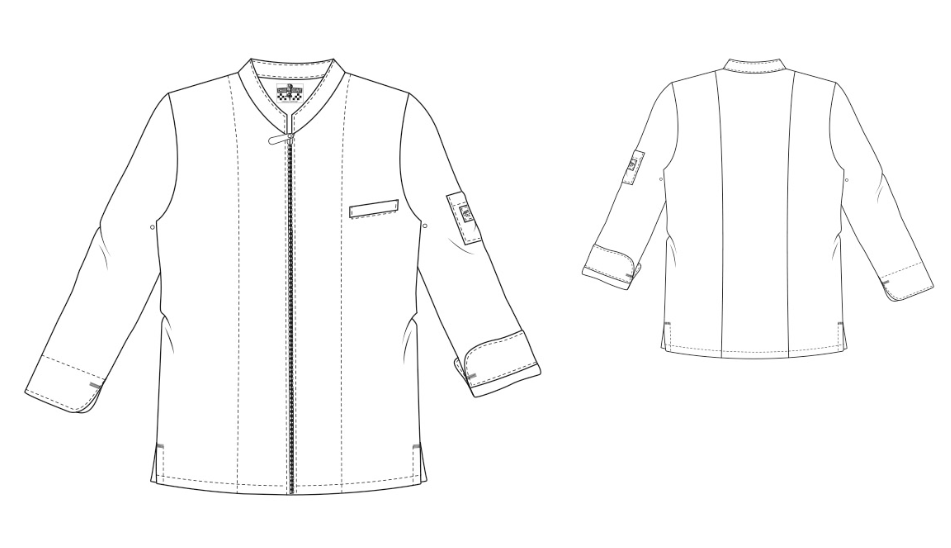Kochjacke mit Reissverschluss MONZA