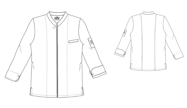 Kochjacke mit Reissverschluss MONZA