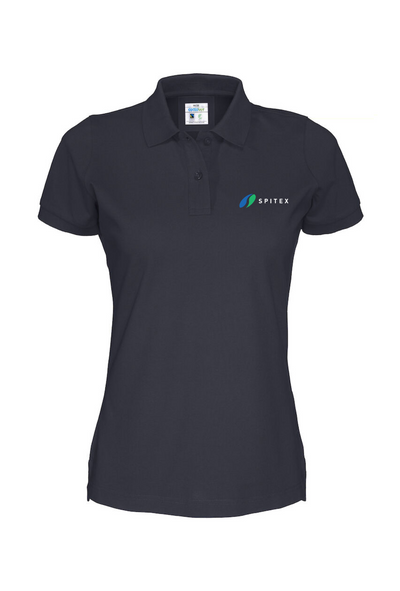 Stickerei "Spitex" Logo auf dunkles Poloshirt