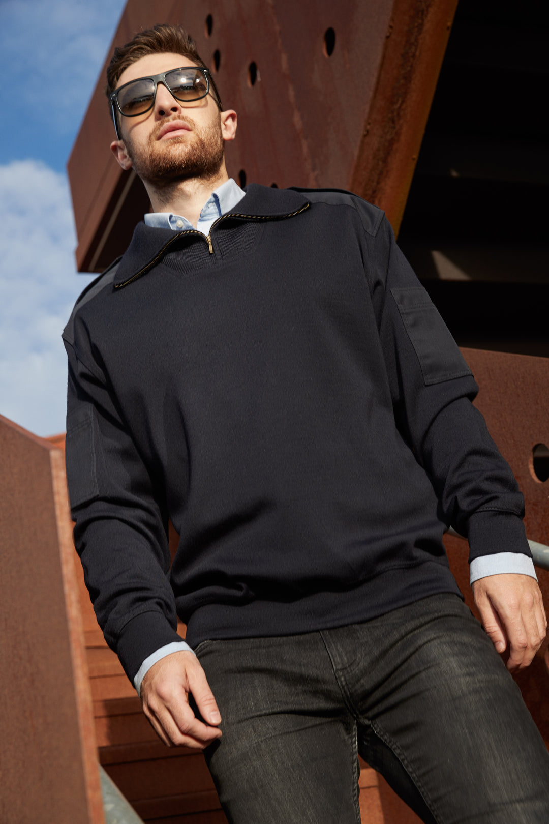 Herren Pullover 1/4 Zip Lining