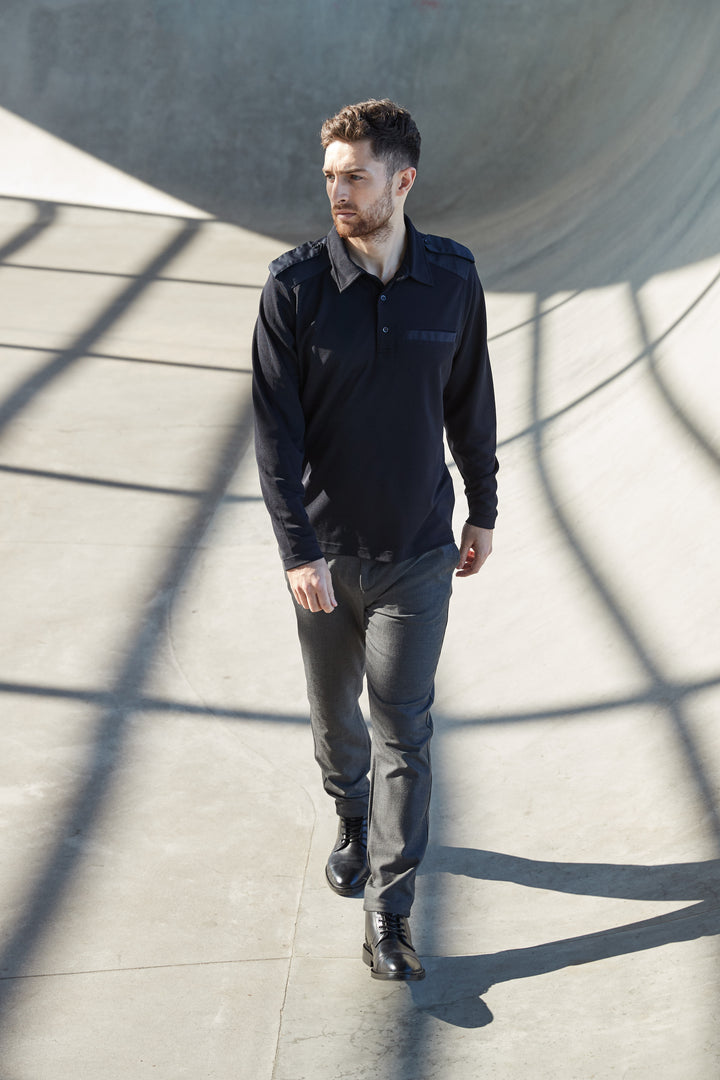 Herren Nato Langarm Polo Shirt Regular-Fit