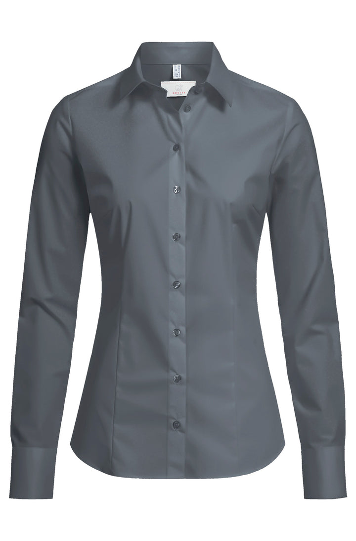 Business Damenbluse Slim Fit mit Kentkragen