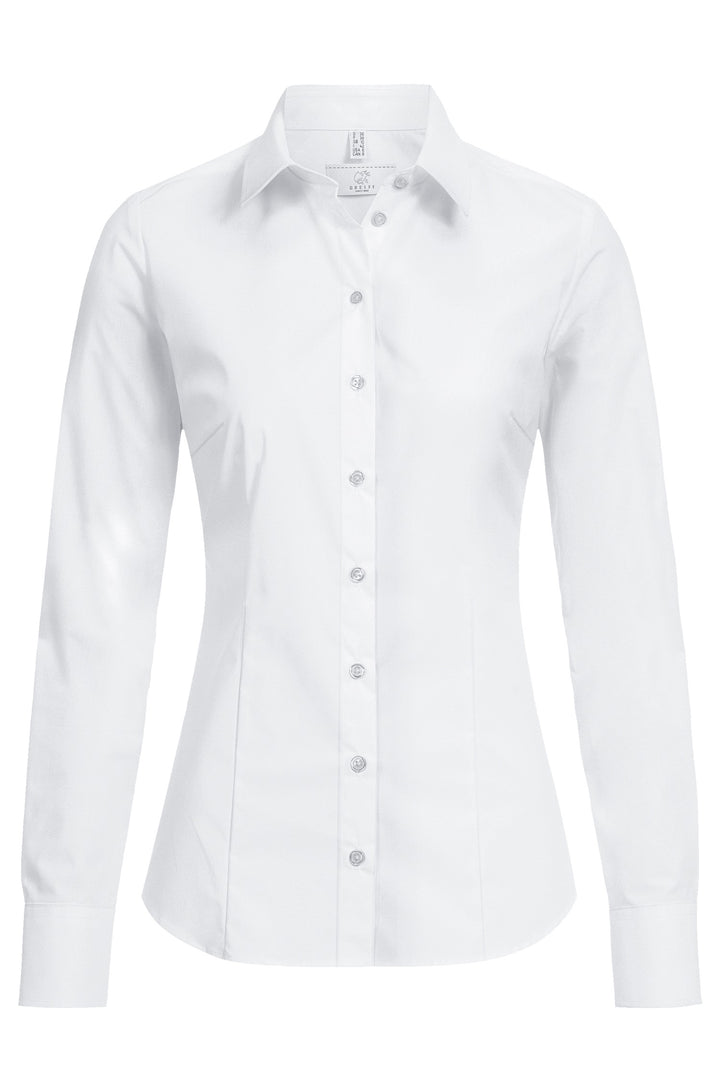 Business Damenbluse Slim Fit mit Kentkragen