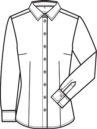 Business Damenbluse Slim Fit mit Kentkragen